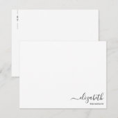 Minimalistisch zwart-wit monogram notitiekaartje (Voorkant / Achterkant)