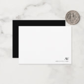 Minimalistisch zwart-wit monogram notitiekaartje (Voorkant / Achterkant in situ)