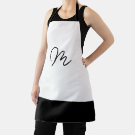 Minimalistisch zwart-wit monogram schort