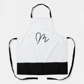 Minimalistisch zwart-wit monogram schort (Voorkant)