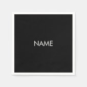 Minimalistisch zwart-wit monogram van de douanetek servet (Voorkant)