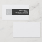 Minimalistisch zwart-wit monogram visitekaartje (Voorkant / Achterkant)