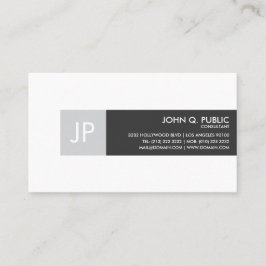 Minimalistisch zwart-wit monogram visitekaartje