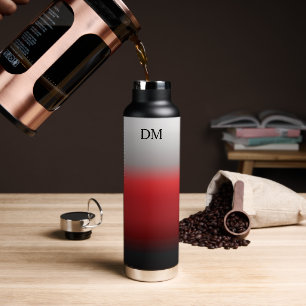 Minimalistisch zwart-wit monogram waterfles
