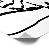 Minimalistisch zwart-wit morinum op strand poster (Hoek)