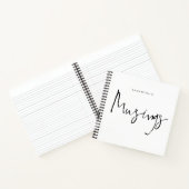 Minimalistisch zwart-wit Musings Name Notitieboek (Binnen)