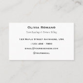 Minimalistisch zwart wit mystiek psychisch medium visitekaartje (Achterkant)