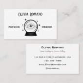 Minimalistisch zwart wit mystiek psychisch medium visitekaartje (Voorkant / Achterkant)
