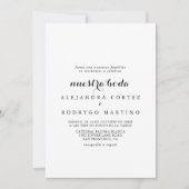 Minimalistisch zwart-wit Nuestra Boda Wedding Kaart (Voorkant)