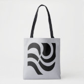 minimalistisch zwart-wit ontwerp tote tas (Voorkant)