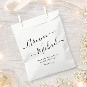 Minimalistisch zwart-wit oogmerk voor bruiloft bedankzakje