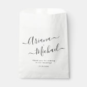 Minimalistisch zwart-wit oogmerk voor bruiloft bedankzakje (Voorkant)