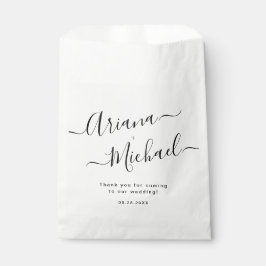 Minimalistisch zwart-wit oogmerk voor bruiloft bedankzakje