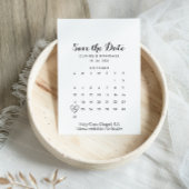 Minimalistisch zwart-wit Opslaan Datum kalender Save The Date