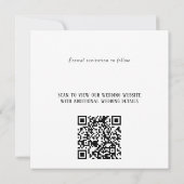 Minimalistisch zwart-wit opslaan QR-code datum Aankondiging (Achterkant)