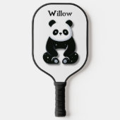 Minimalistisch zwart-wit Panda Beer Monogram Pickleball Paddle (Voorkant)