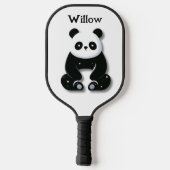 Minimalistisch zwart-wit Panda Beer Monogram Pickleball Paddle (Achterkant)