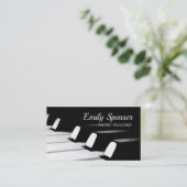 Minimalistisch zwart-wit piano key Visitekaartje (Staand voorkant)