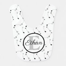 Minimalistisch zwart-wit pijlpatroon Monogram