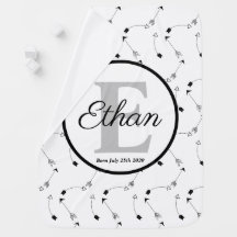 Minimalistisch zwart-wit pijlpatroon Monogram
