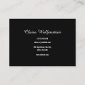 Minimalistisch zwart-wit professioneel script visitekaartje (Achterkant)