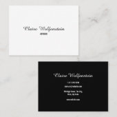 Minimalistisch zwart-wit professioneel script visitekaartje (Voorkant / Achterkant)