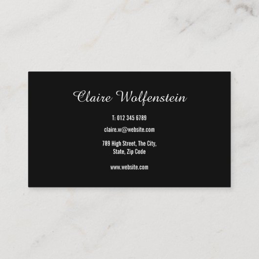 Minimalistisch zwart wit professionele loyaliteit  klantenkaartje (Achterkant)