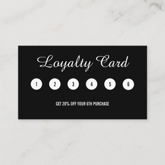 Minimalistisch zwart wit professionele loyaliteit  klantenkaartje (Voorkant)