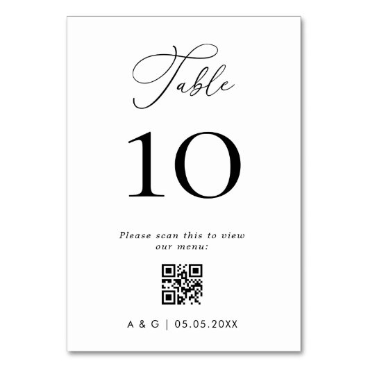 Minimalistisch zwart-wit QR Code Bruiloft Kaart (Achterkant)
