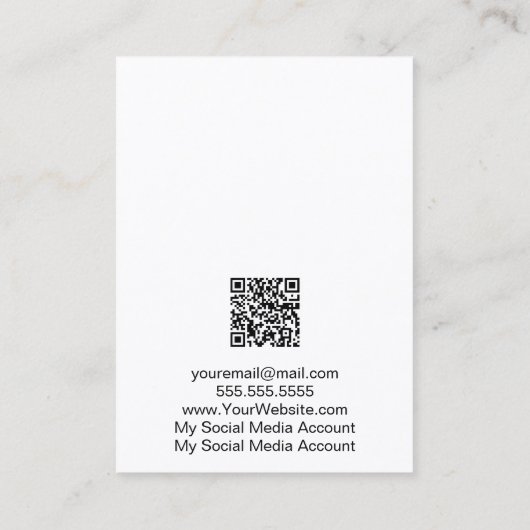 Minimalistisch zwart wit, QR-codebus voor beeldsch Visitekaartje (Achterkant)