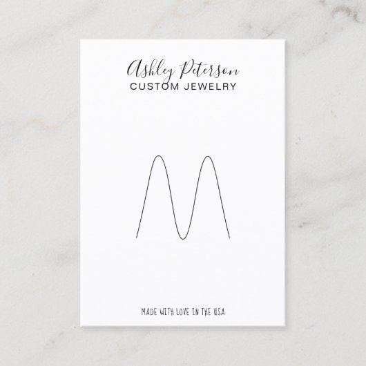 Minimalistisch zwart wit ring oorbel display visitekaartje (Voorkant)