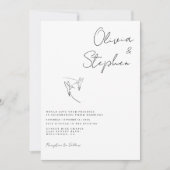 Minimalistisch zwart-wit Romantisch fotohuwelijk Kaart (Voorkant)