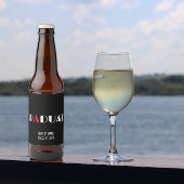 Minimalistisch zwart wit rood afstuderen bier etiket