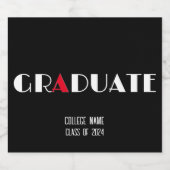 Minimalistisch zwart wit rood afstuderen bier etiket (Enkel label)