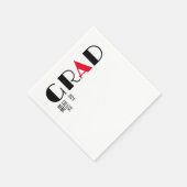 Minimalistisch zwart wit rood afstuderen servet (Hoek)