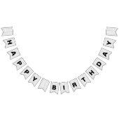 Minimalistisch zwart-wit rooster Happy Birthday Vlaggetjes (Alle)