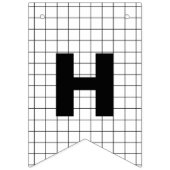 Minimalistisch zwart-wit rooster Happy Birthday Vlaggetjes (Tweede vlag)