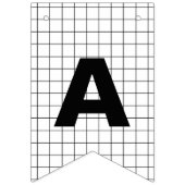 Minimalistisch zwart-wit rooster Happy Birthday Vlaggetjes (Derde vlag)