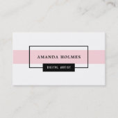 Minimalistisch zwart/wit/roze visitekaartje (Voorkant)