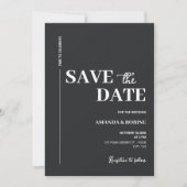 Minimalistisch zwart-wit Save the Date Kaart (Voorkant)