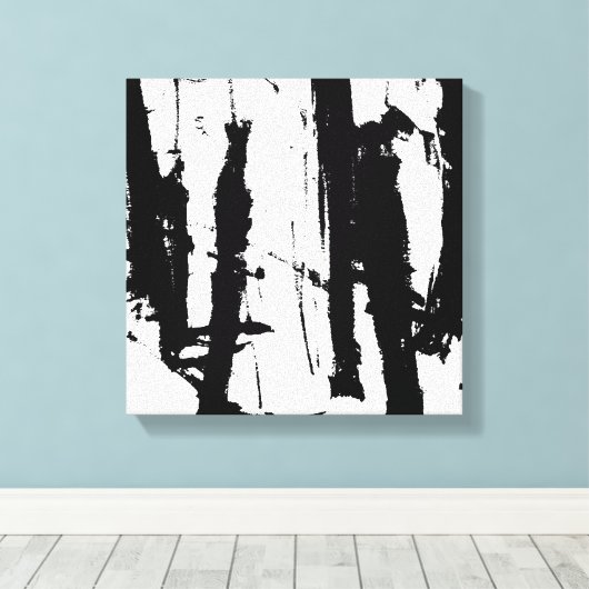 Minimalistisch zwart-wit schilderen canvas afdruk (Insitu (Houten vloer))