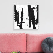 Minimalistisch zwart-wit schilderen canvas afdruk (Insitu (Woonkamer))