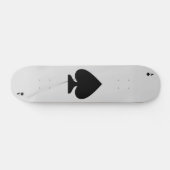 Minimalistisch zwart-wit schoppenaas persoonlijk skateboard (Horizontaal)