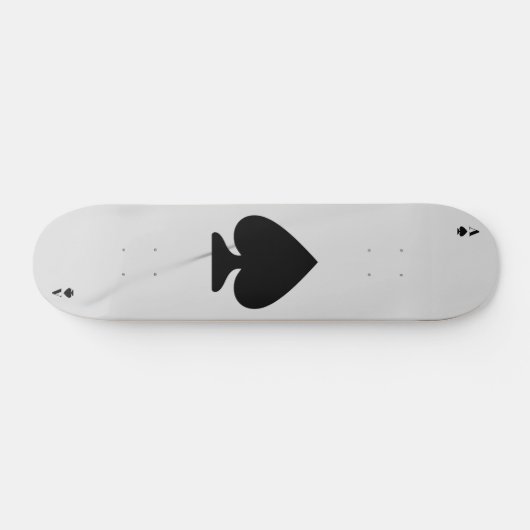 Minimalistisch zwart-wit schoppenaas persoonlijk skateboard (Horizontaal)