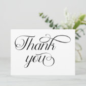 Minimalistisch Zwart Wit Schrift Bedankkaart (Staand voorkant)