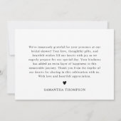 Minimalistisch Zwart Wit Schrift Bedankkaart (Achterkant)