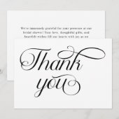 Minimalistisch Zwart Wit Schrift Bedankkaart (Voorkant / Achterkant)