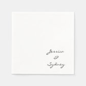 Minimalistisch zwart-wit script bruiloft Custom Servet (Voorkant)
