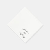 Minimalistisch zwart-wit script bruiloft Custom Servet (Hoek)