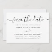 Minimalistisch zwart-wit script | Elegante foto Save The Date (Voorkant)
